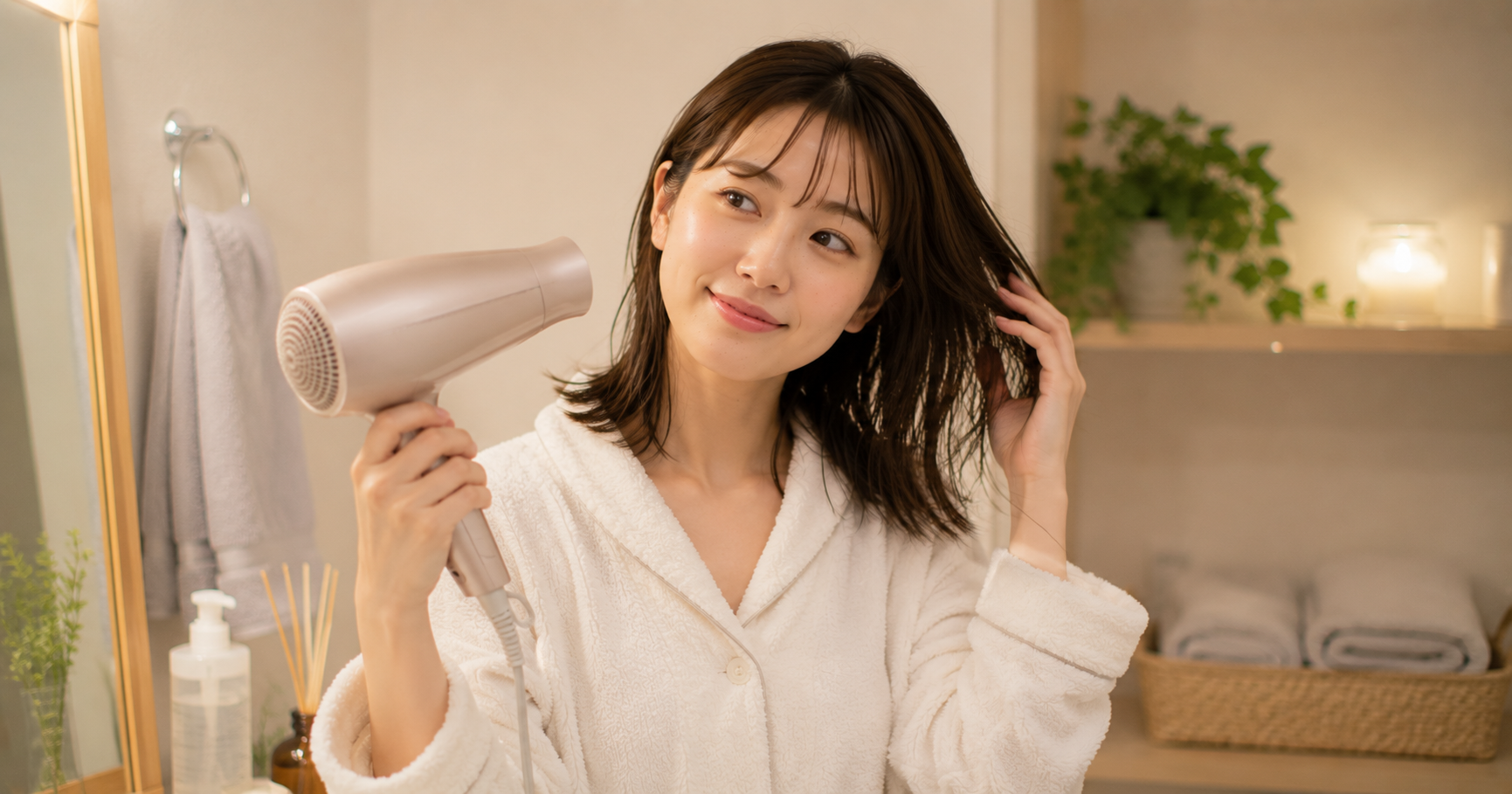 髪を乾かしてから寝ることにした