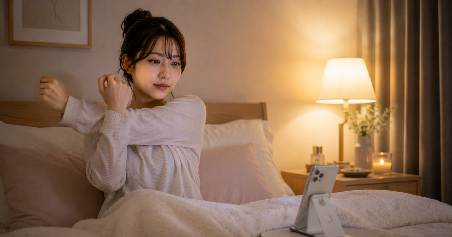 YouTubeのストレッチ動画を、一緒にやってみた夜